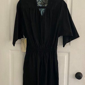 Vintage 80s DVF Diane Von Furstenberg S/M Cotton One-Piece JUMPSUIT/ROMPER w/tag